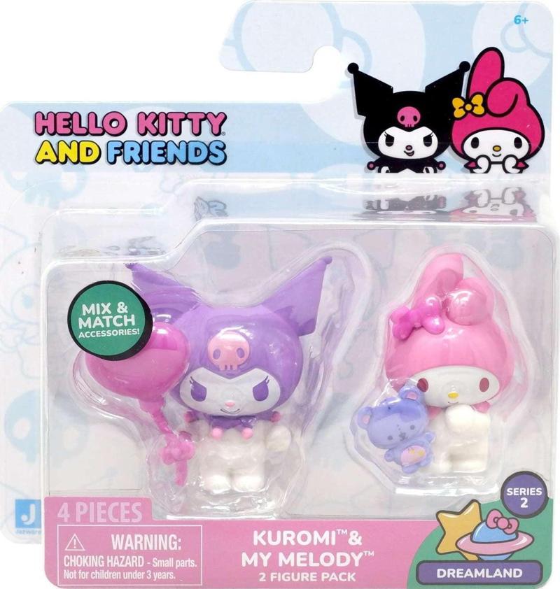 Hello Kitty ve Arkadaşları Dreamland 2'li Mini Figür Setleri Kuromi ve My Melody 