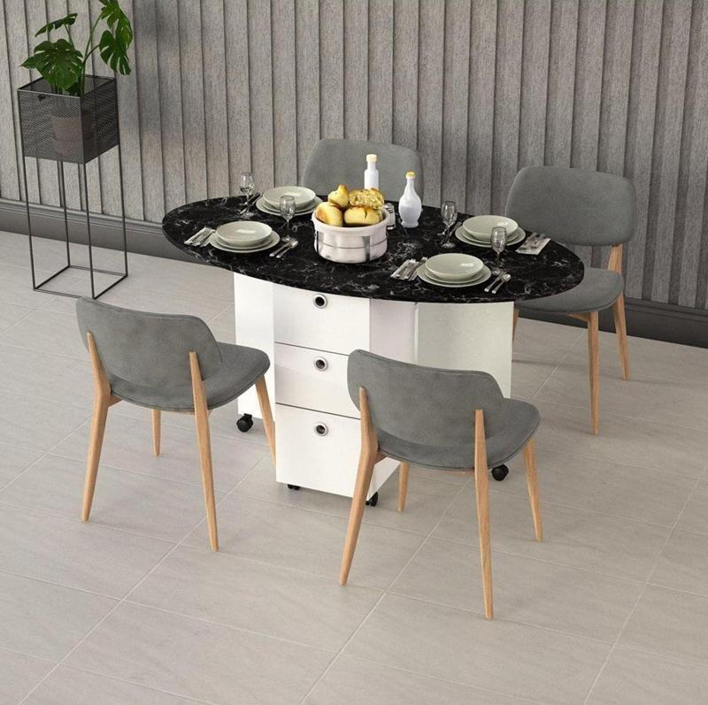 Katlanır Mutfak Masası Royal Mermer KM-07