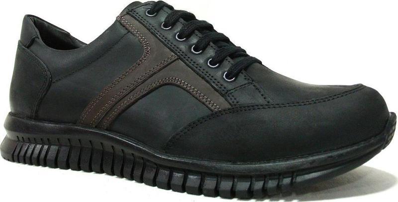Siyah Kahverengi Bağcıklı Anatomik Comfort Casual Ayakkabı