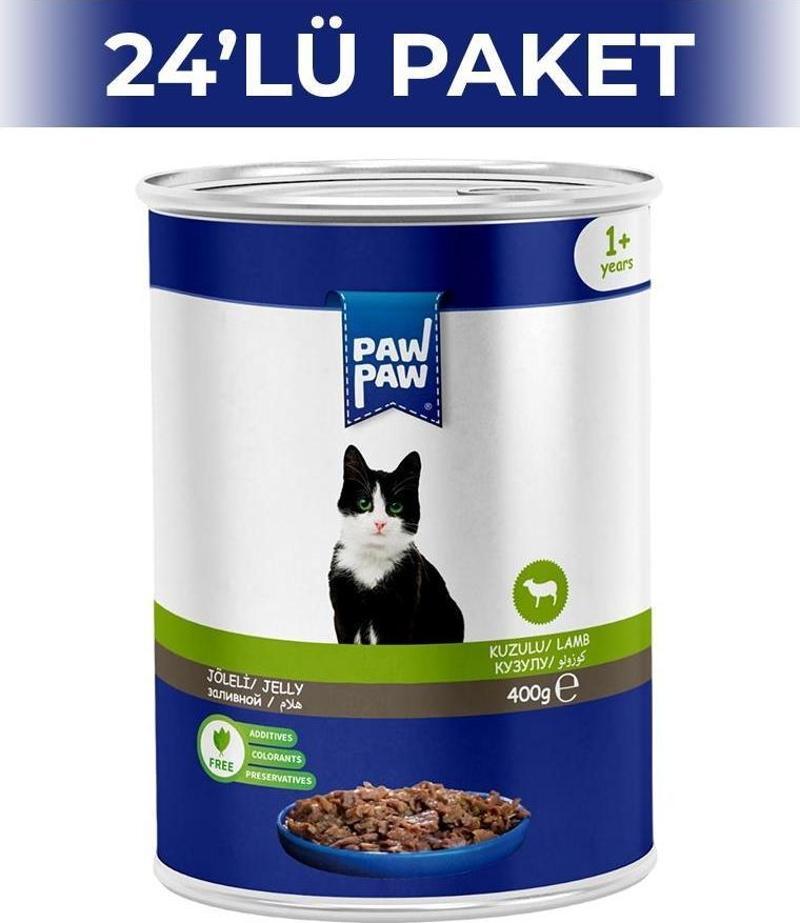Jelly Kuzulu Yetişkin Kedi Konserve Maması 400 gr 24 Adet