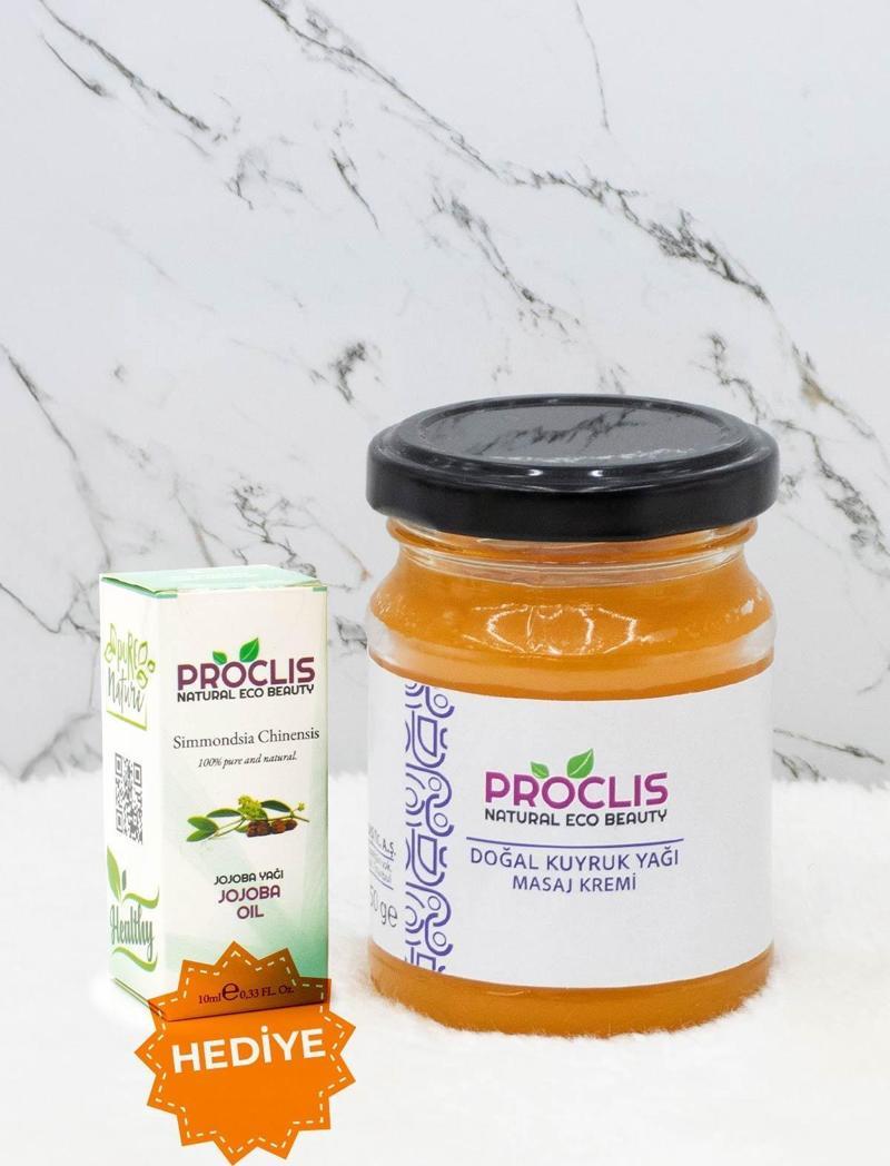 Doğal Ev Yapımı Kuyruk Yağı Masaj Kremi, Jojoba Yağı Hediyeli