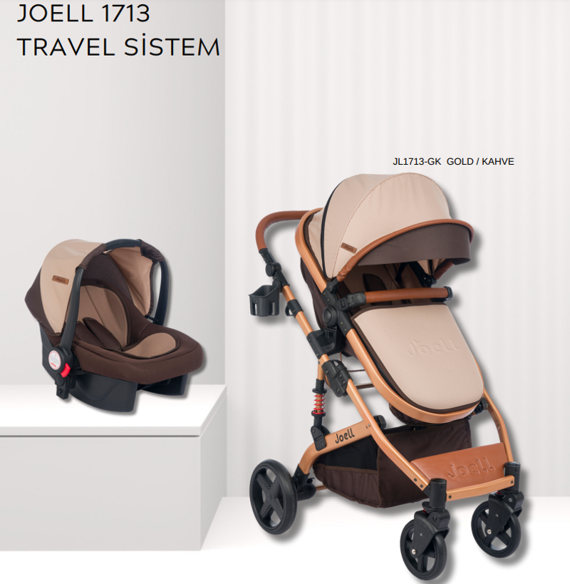 1713 Truva Travel Sistem Bebek Arabası Gold Kahve