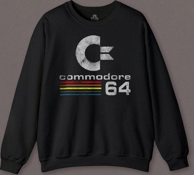Commodore 64 Nostaljik Eski Oyun Bilgisayar Baskılı Sweatshirt