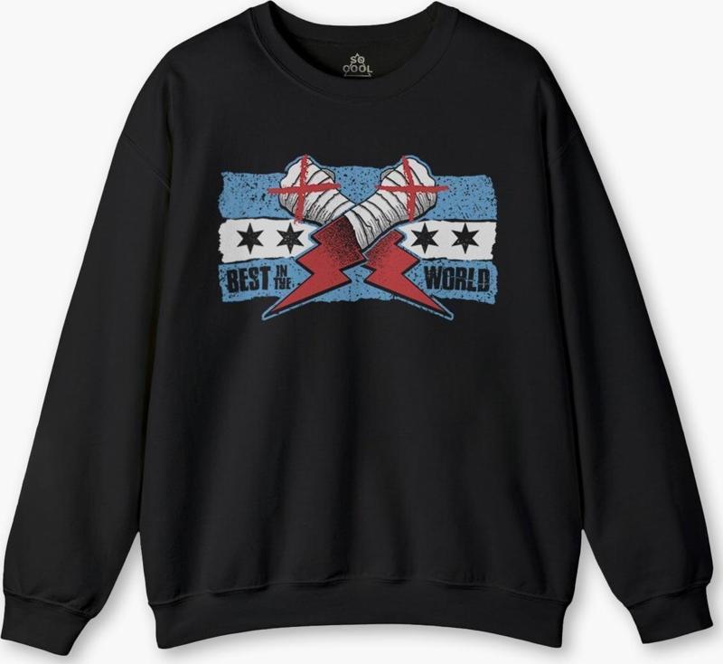 Siyah Sweat Eldiven Blue Flag CM Punk Mavi Bayrak Fitness Spor Sweet Baskılı Sweatshirt