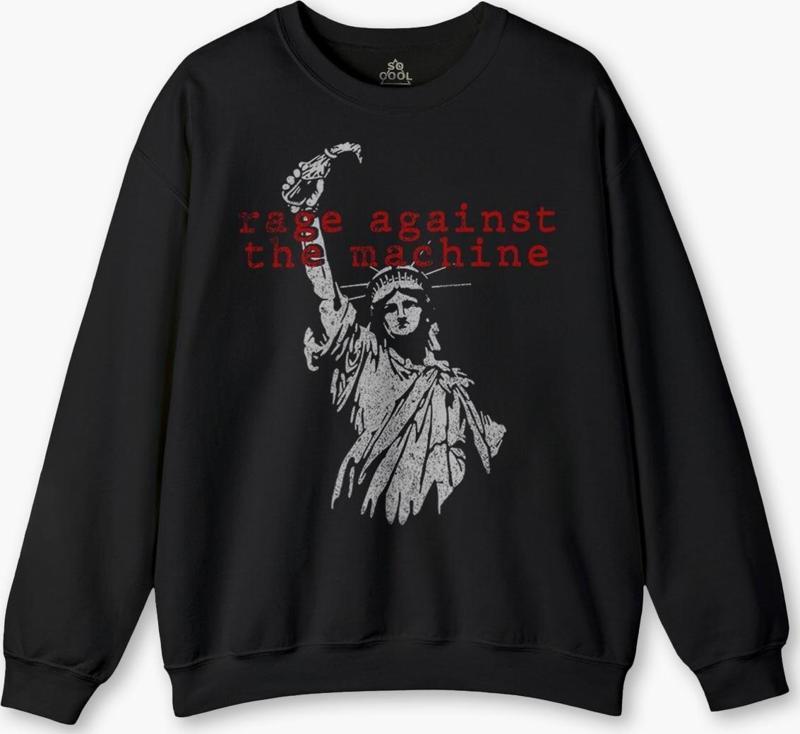 Rage Against the Machine RATM Siyah Sweatshirt Music Rock Metal Müzik Baskılı Sweat