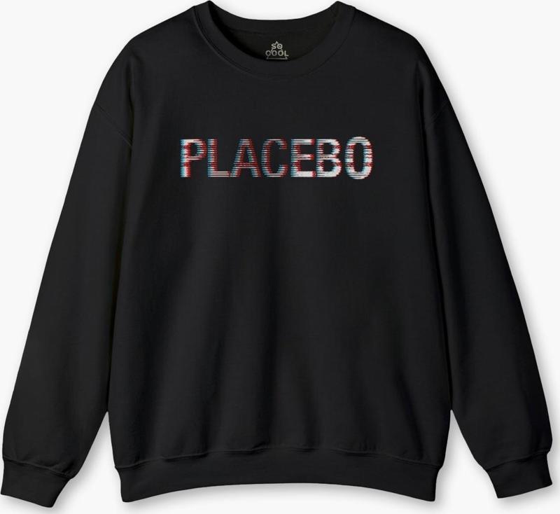 Glitch Placebo Music Molko Rock Müzik Baskılı Sweat Siyah Sweatshirt