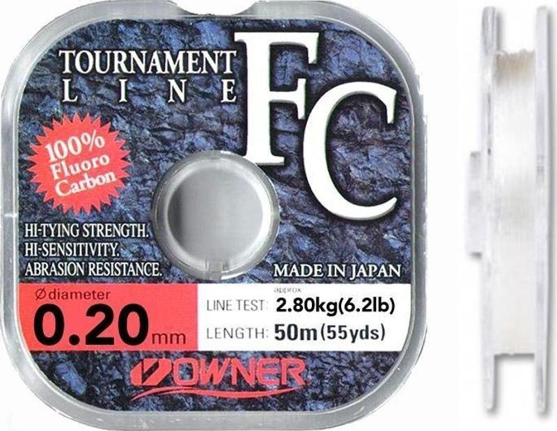 Tournament Fluorocarbon Misina 0.20mm 2.80kg 50mt.