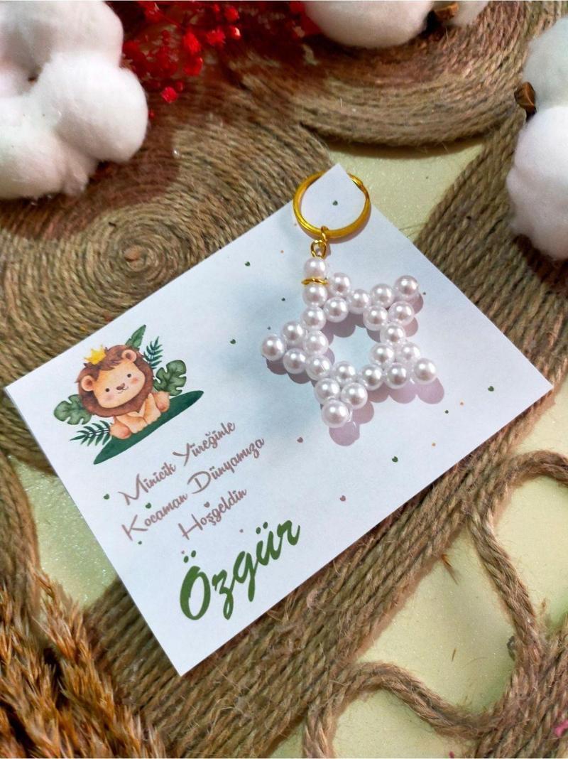 Mevlid Doğum Günü Sünnet Hediyelik İncili Kalp Anahtarlık 10 Adet