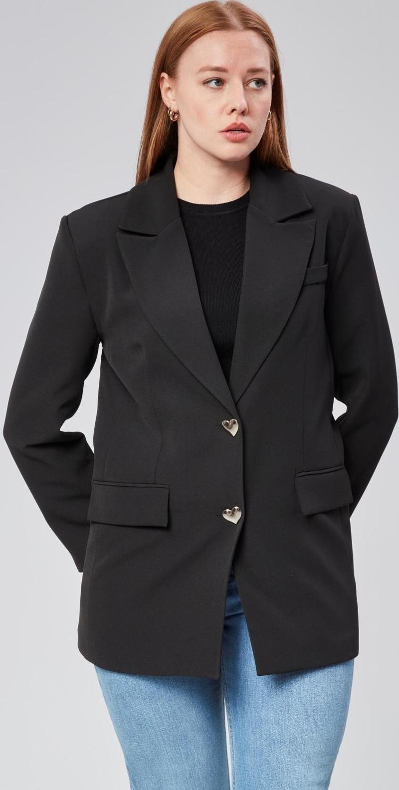 Kadın Regular Düğme Detaylı Astarlı Blazer Ceket