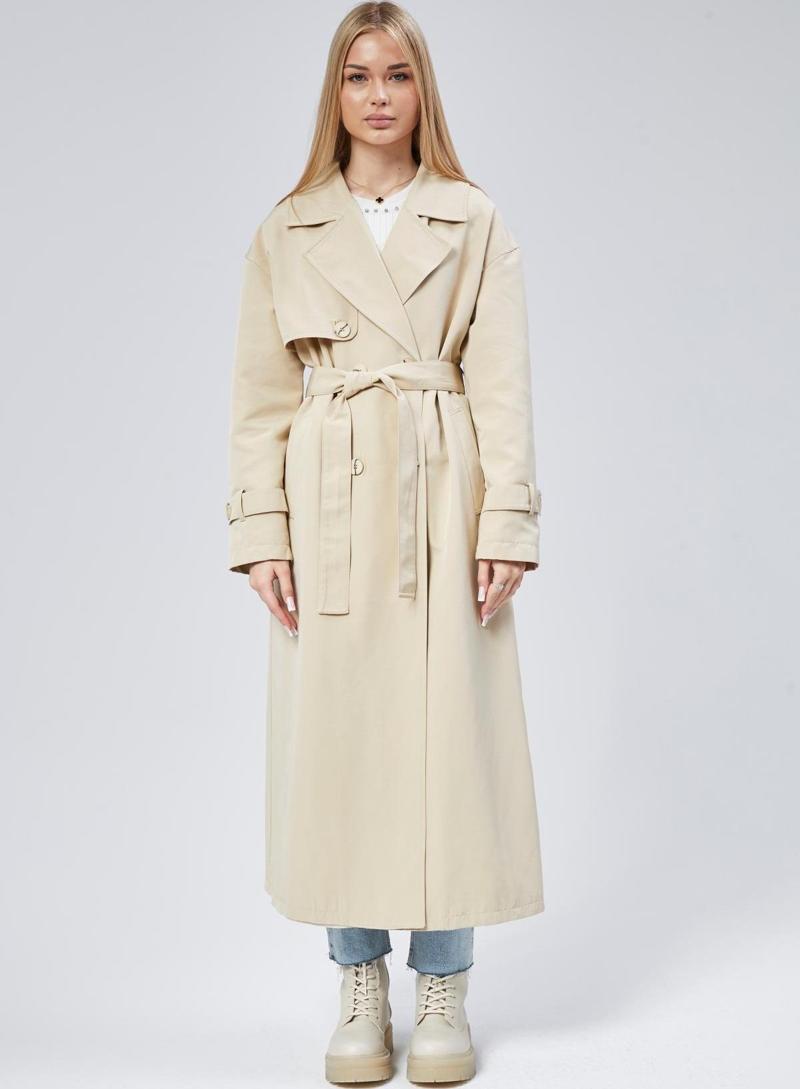 Oversize Rüzgarlık Detaylı Trençkot