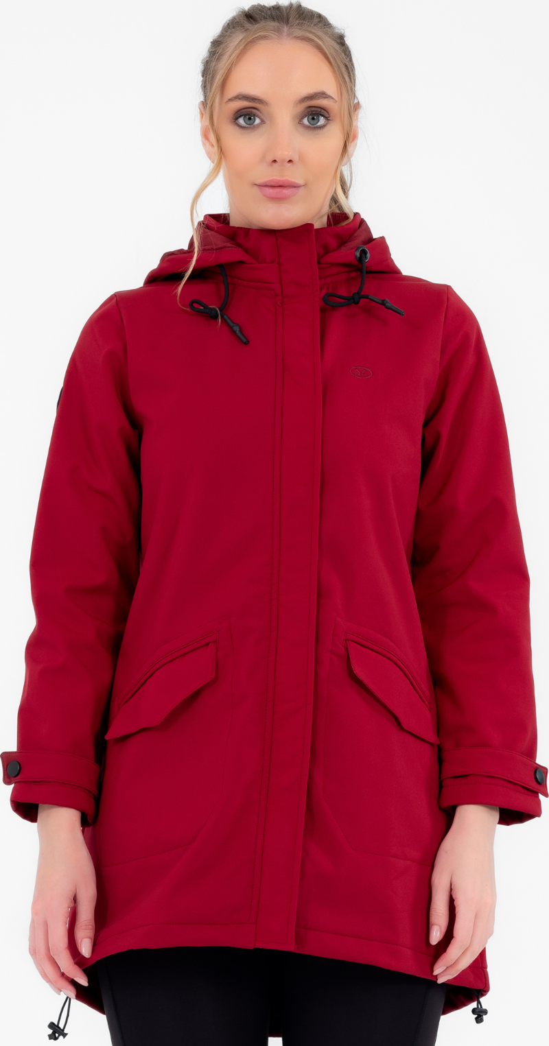 Bordo Çıkarılabilir Kapüşonlu 2 Cepli Su Ve Rüzgar Geçirmez Kadın Softshell Mont 6331