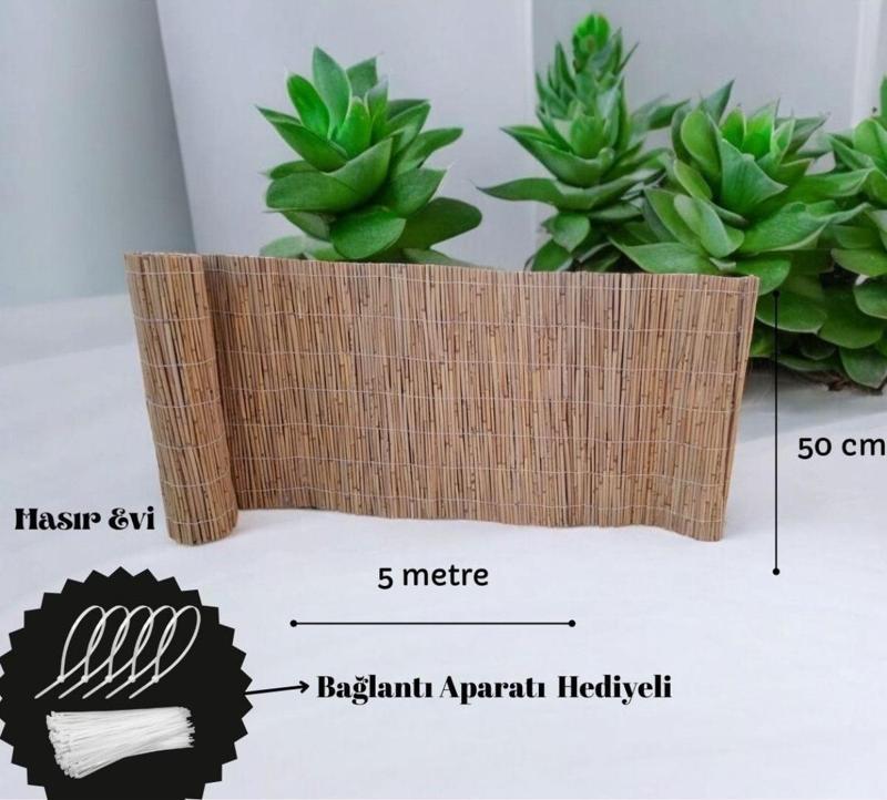 50 cm x 5 Metre Kamış Hasır Çit Hasır Balkon Çiti