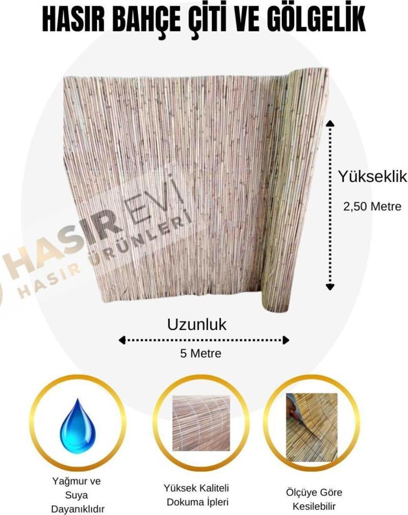 2,5 Metre x 5 Metre Hasır Bahçe Çiti Gölgelik ve Dekorasyon