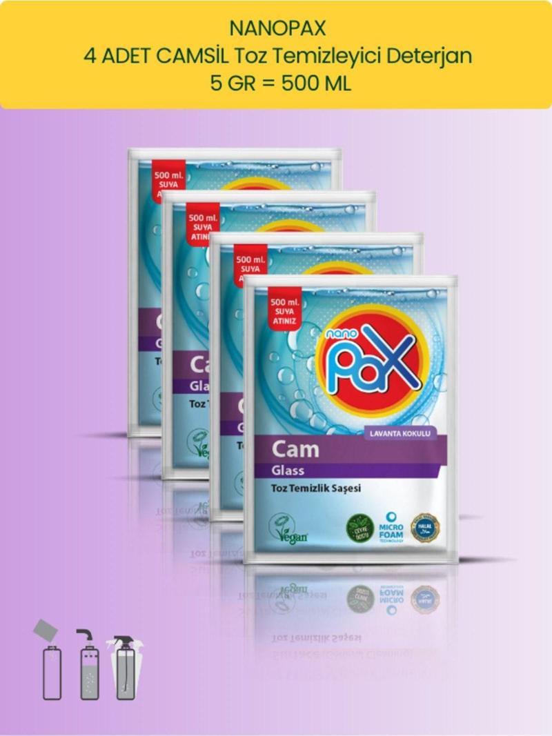 4 ADET CAMSİL VE PARLAK YUZEY TEMİZLEYİCİ TOZ DETERJAN (ULTRA KONSANTRE)