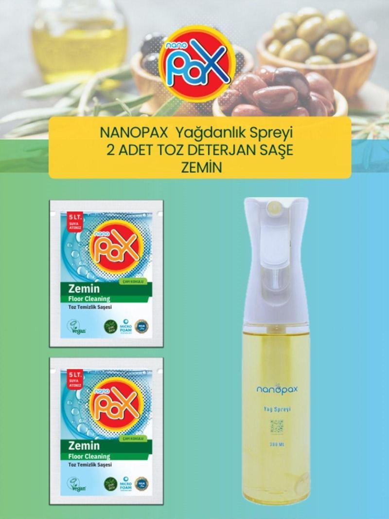 YAĞ SPREYİ - 300ML PET ŞİŞE (PLASTİK) + 2 ADET YER TEMİZLEME TOZ DETERJAN SAŞESİ