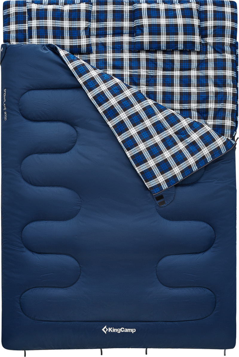 KingCamp Snowflake 300-D Ultra Çift Kişilik Uyku Tulumu Navy