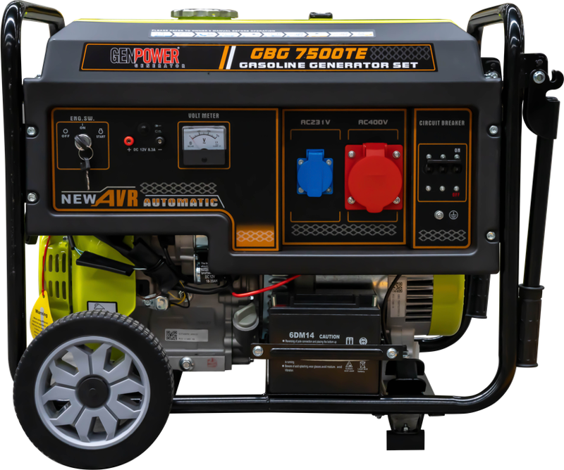 Marka GBG 7500 TE Model 7,5 Kva, Benzinli, Marşlı, Tekerlekli, Trifaze( 380 Volt) Portatif Jeneratör
