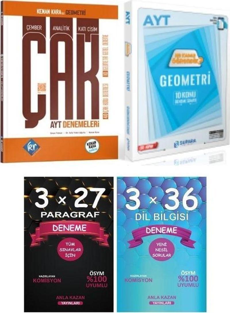Supara + KR 2025 AYT Geometri Konu Deneme +  ÇAK Deneme + Anla Kazan Deneme Seti 4 lü Set 