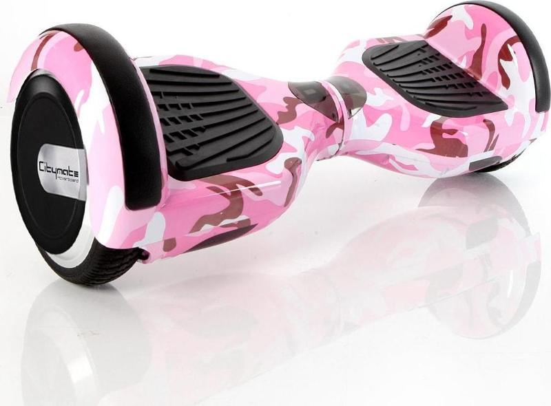 Elektrikli Kaykay Hoverboard 6.5 Inch Pembe Kamuflaj Grafity Desenli Akıllı -çanta