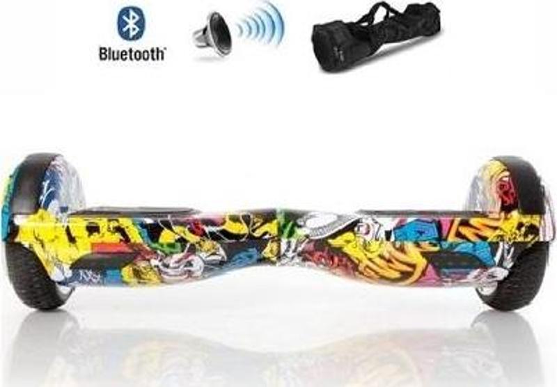 Elektrikli Kaykay Hoverboard Bluetooth Hoparlörlü 6.5 Inch Grafiti Desenli Çanta Hediye