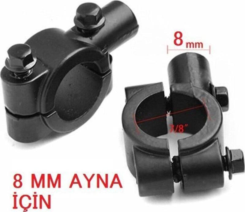 Ayna Takma Bağlantı Aparatı 8 Mm Motorsiklet Atv Bisiklet 1 Adet