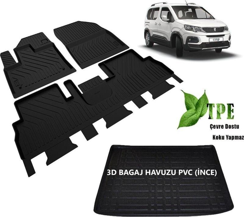 Peugeot Rifter Paspas Bagaj Havuzu Set 2019 2020 2021 2022 2023 2024 Active Allure Gt Line