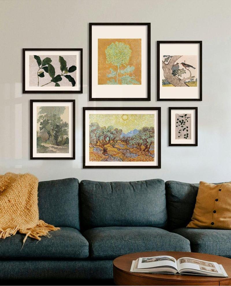 Vetro Design Hardal ve Yeşil Çerçeveli Tablo Set