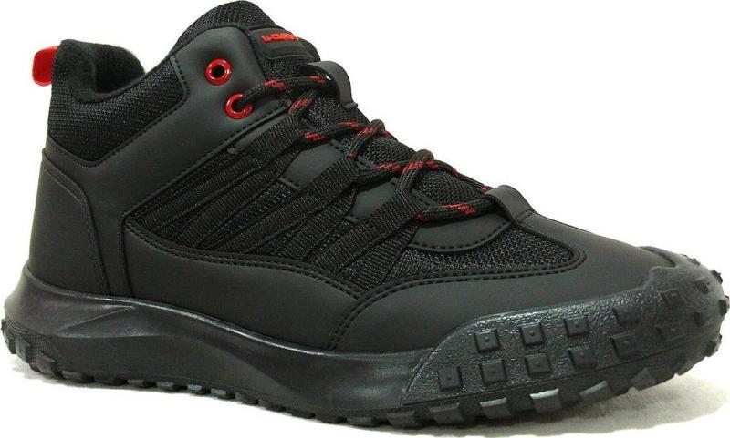 Siyah Kırmızı Bağcıklı Boğazlı Sneaker Spor Ayakkabı