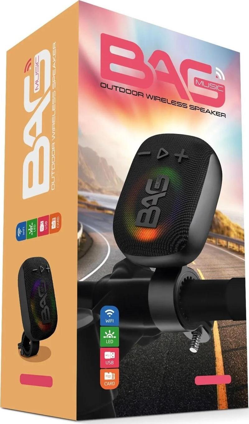 Bisiklet, Motorsiklet Uyumlu Gidon Kemer Aparatlı Hafıza Kartı Usb Girişli Bluetooth BAG Hoparlör