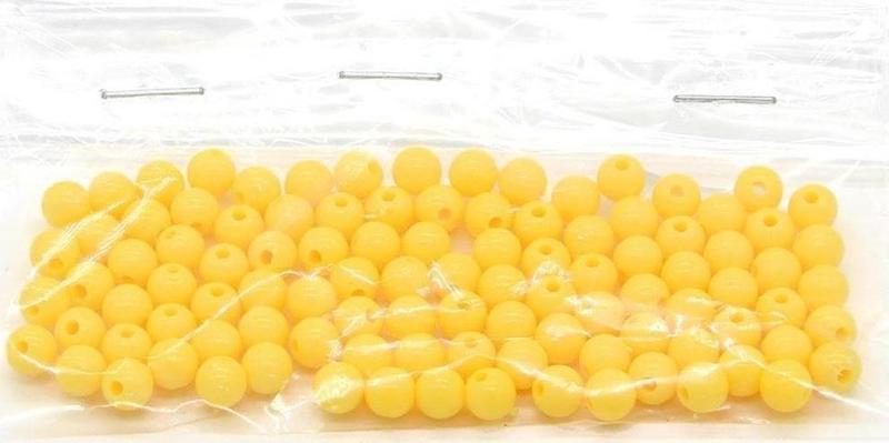Yuvarlak Plastik Boncuk Sarı 6mm SARI