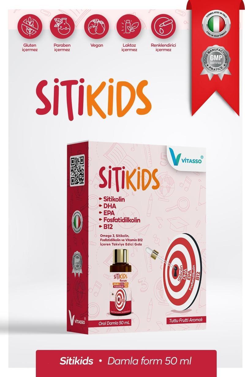SİTİKOLİN ÇOCUK İÇİN İLK VE TEK DAMLA FORM OMEGA-3 DHA EPA SİTİKİDS 50 ML DAMLA FOSFATİDİLKOLİN B12