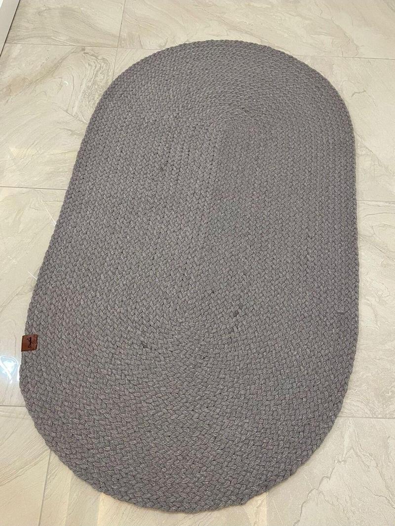 Petek Hasır Açık Gri Örgü Halı & Kilim
