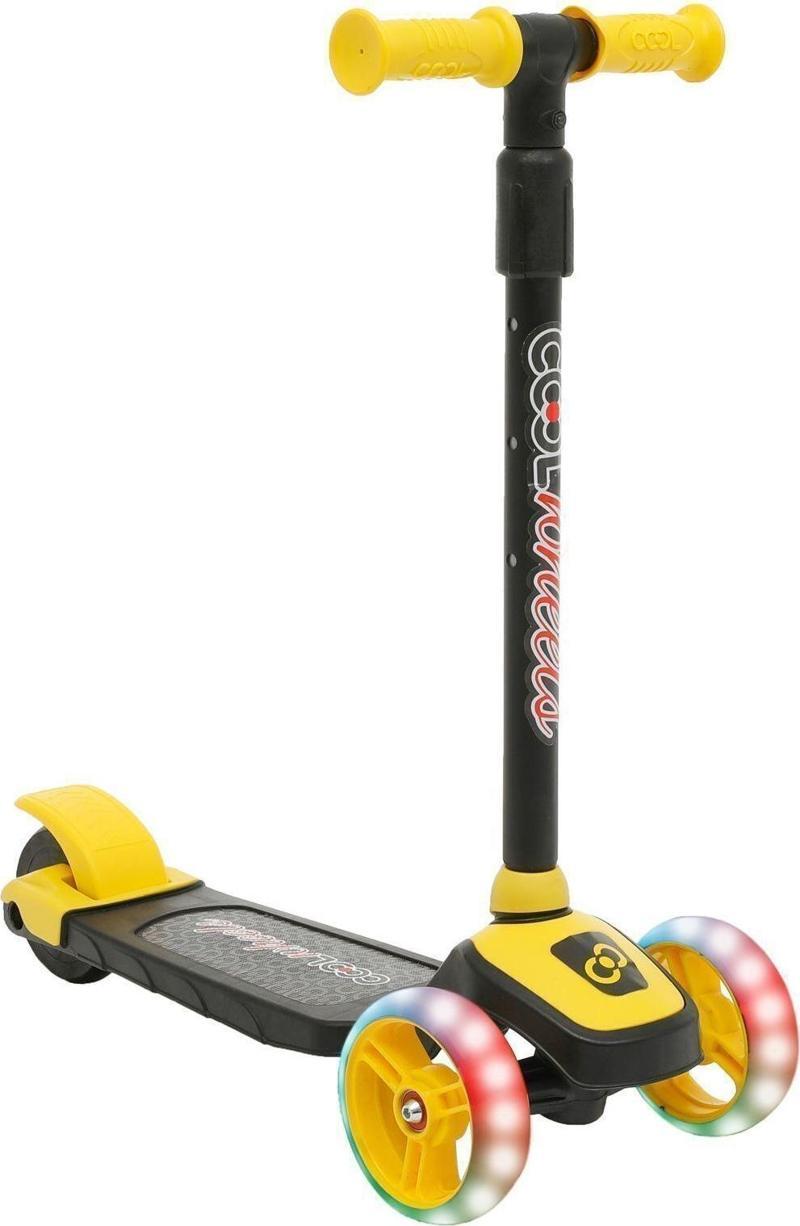 Furkan Cool Wheels Led Işıklı 3 Tekerlekli Yükseklik Ayarlı Sarı Scooter FR58925