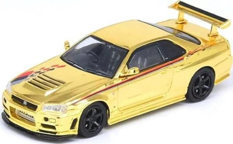 1:64 Nissan Skyline GT-R (R34) Nismo R-Tune Chrome Gold