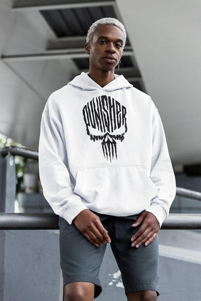 Özel Tasarım Punisher Baskılı Unisex Oversize Marvel Hoodie