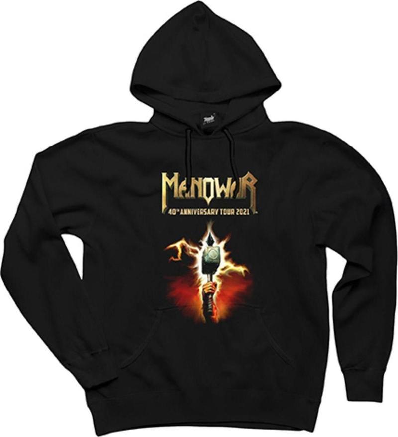 Manowar 40Th Anniversary Tour 2021 Siyah Fermuarlı Limited Edition Kapşonlu Sweatshirt