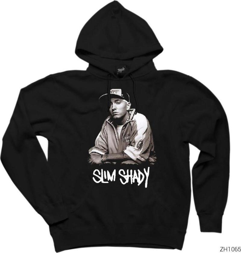 Eminem Slim Shady 08 Siyah Kapşonlu Sweatshirt Hoodie