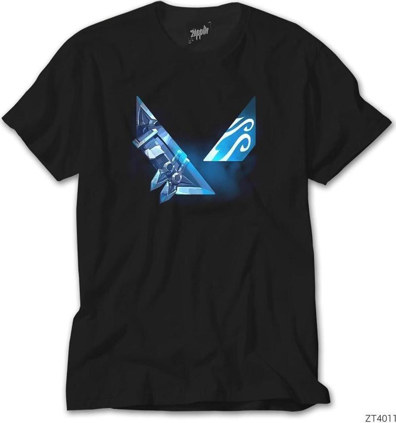 Valorant Jett Logo Siyah Tişört