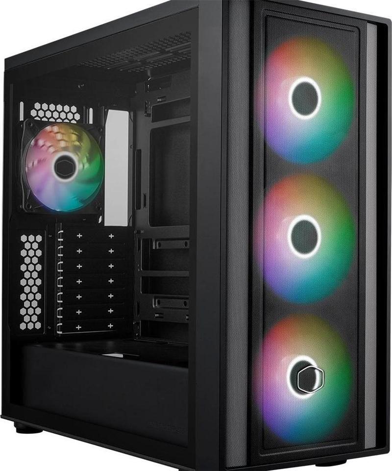 MasterBox 600 ARGB Tempered Glass Siyah USB 3.2 E-ATX Mid Tower Kasa