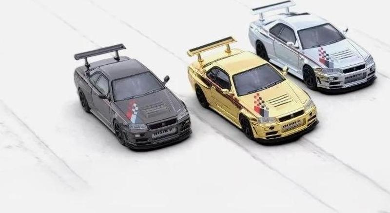 Inno64 Nissan GT-R R34 Nismo R-Tune GTR Bejing Expo Chrome Set (Siyah, Gümüş, Altın)