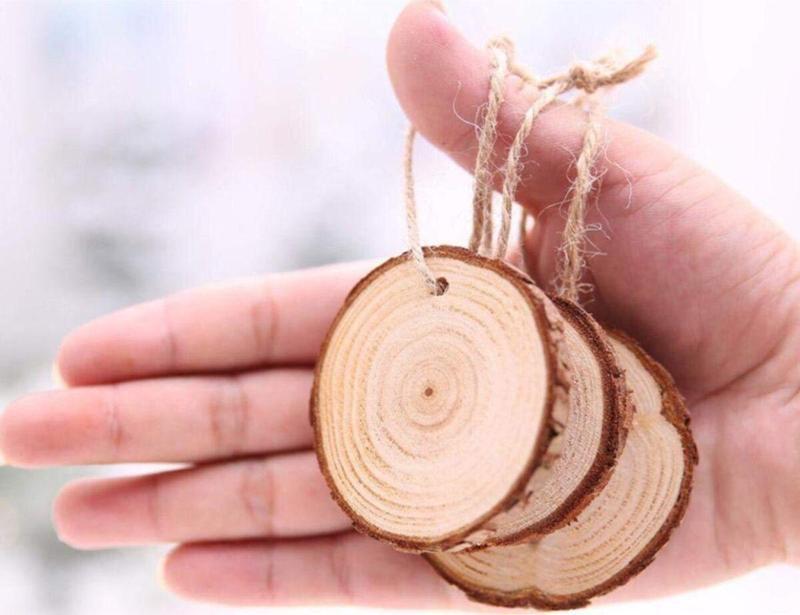 Doğal Ahşap Zımparalı 5-7 Cm Odun Dilimleri Hobi Magnet 20 Adet