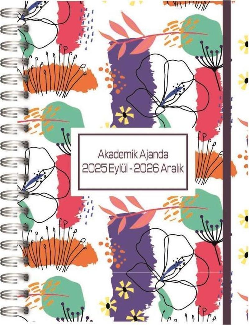 2025 Eylül - 2026 Aralık Spiralli Akademik Ajanda A5 15x21 cm Tasarım-7