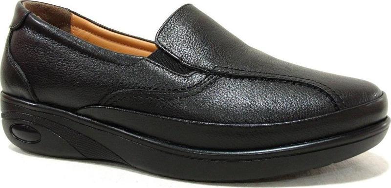 Dr.ongo Siyah Hakiki Deri Jelli Ortopedik Comfort Ayakkabı