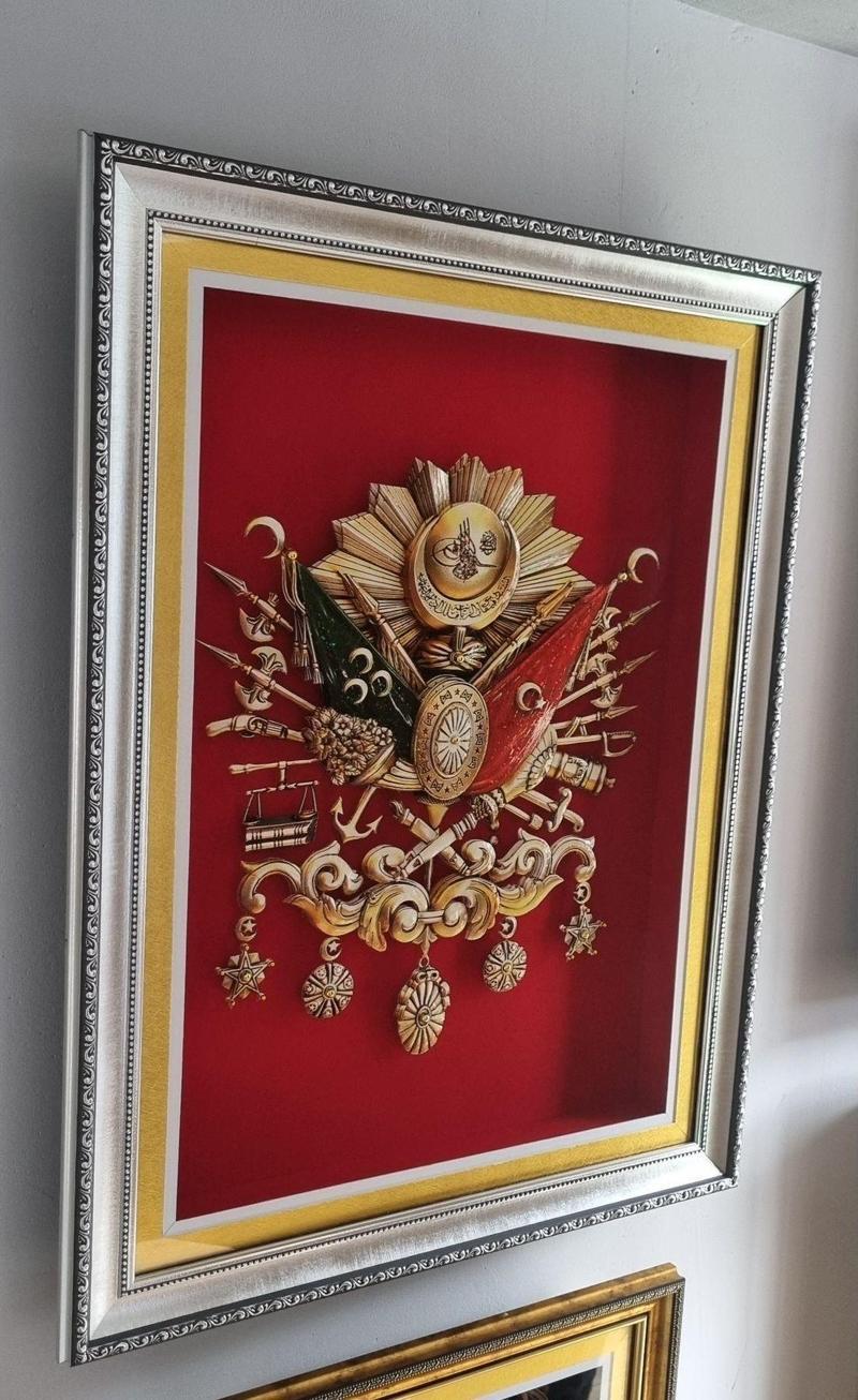 Osmanlı Turası Temalı - Üç Boyutlu Rölyef Tablo  80X62 Cm