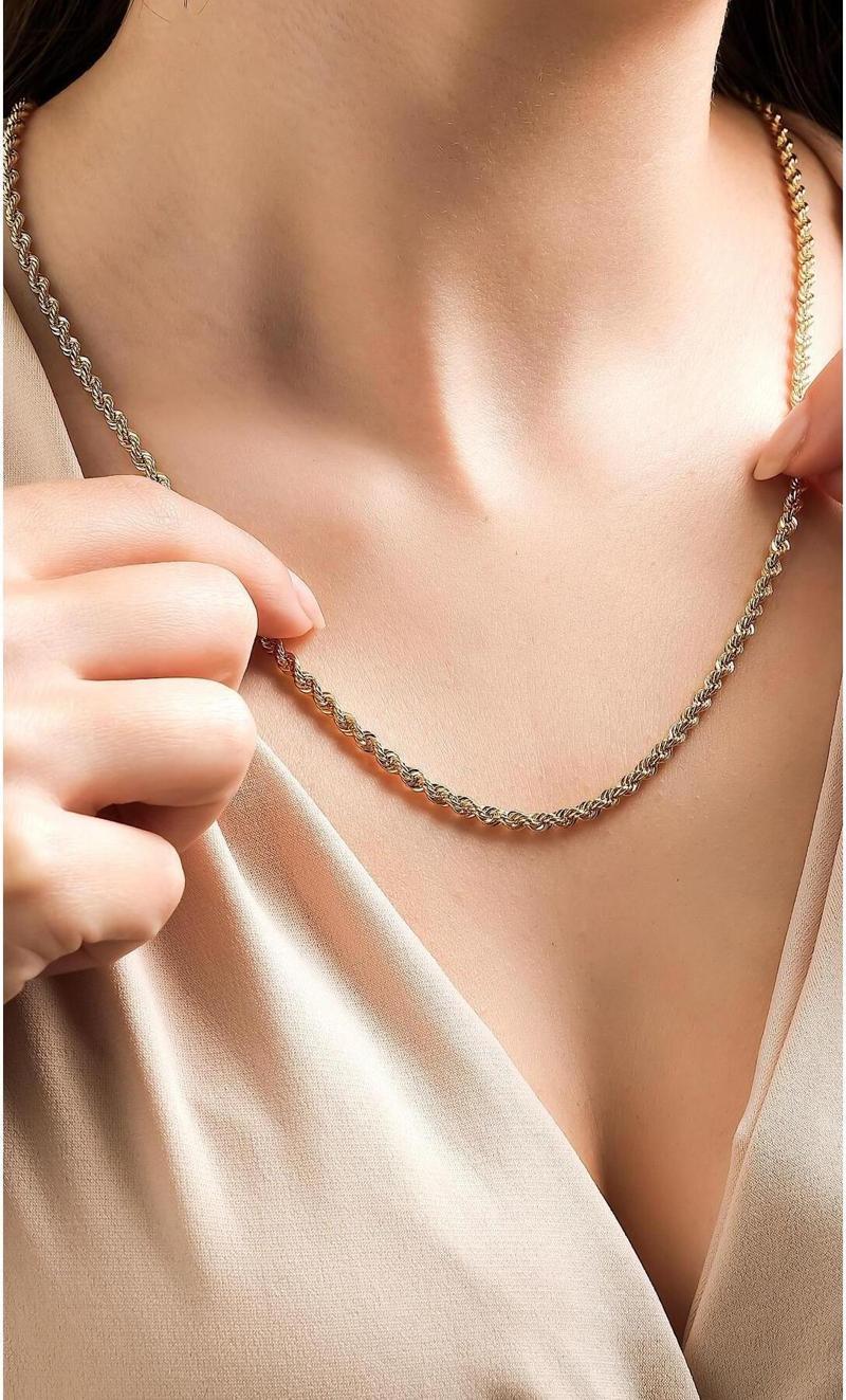 Halat Zincir Kolye 14 Ayar Altın 3.0 Mm