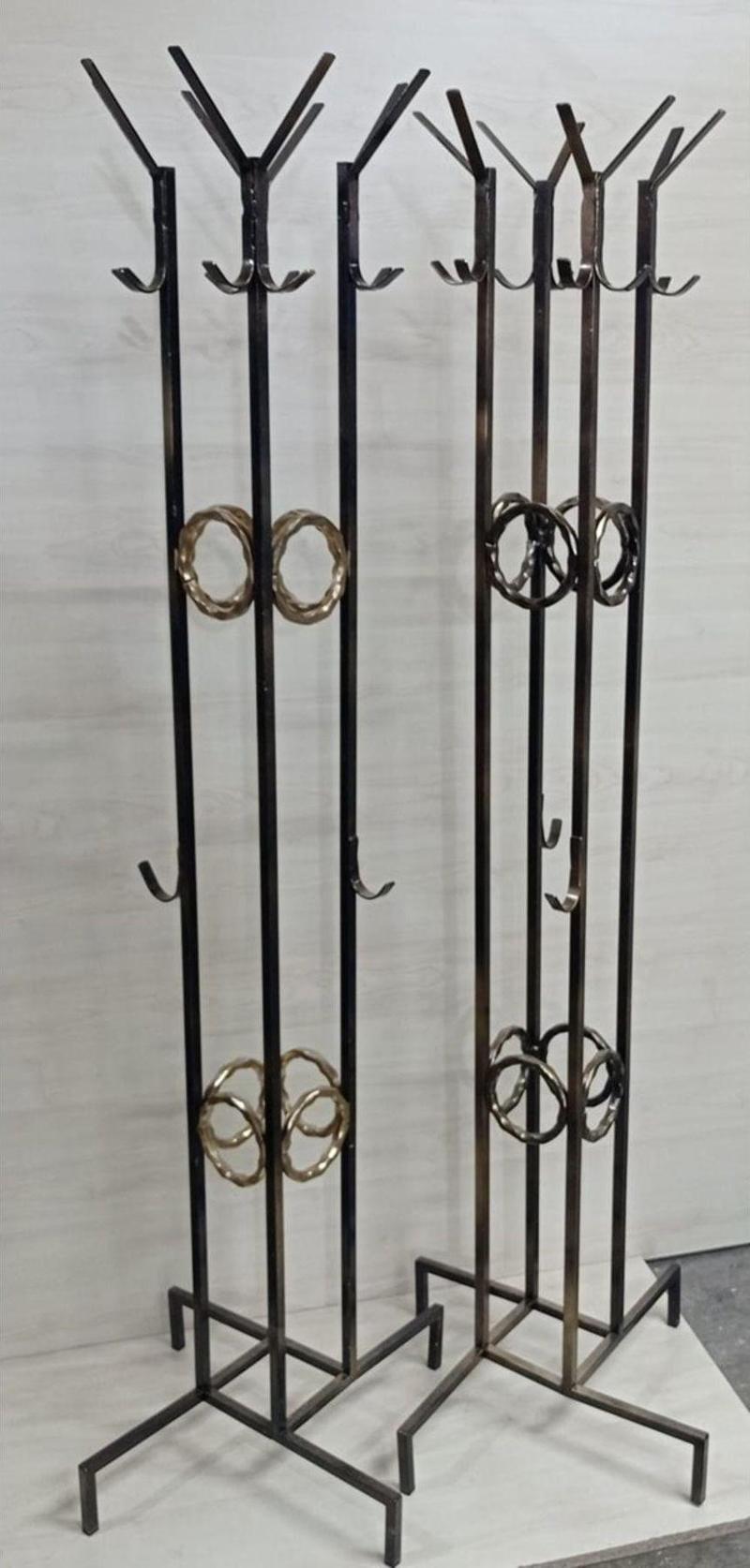 Ayaklı Metal Askılık Portmanto Siyah Gold Eskitme