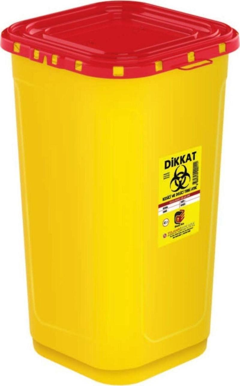 Tıbbi Atık Kovası 60 Lt Köşeli