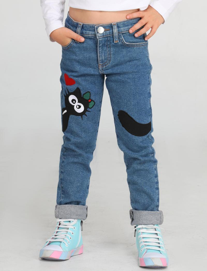 Black Cat Kız Çocuk Denim Pantolon 
