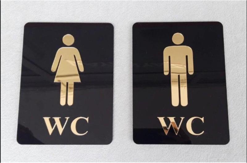 Dekoratif Wc Yönlendirme Tabelası - Kadın & Erkek 2'Li