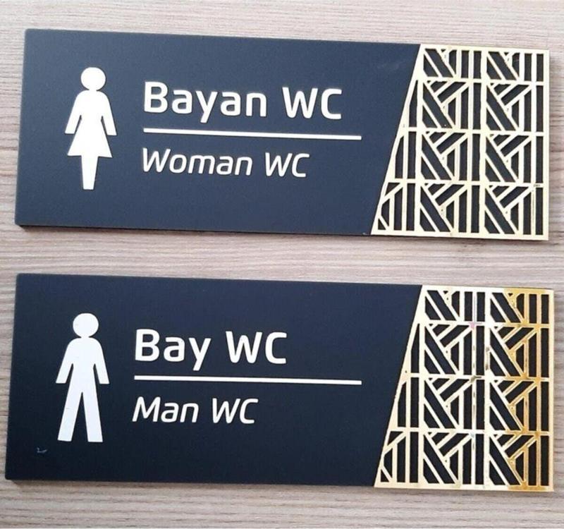 Gold Kabartmalı Wc Yönlendirme Set